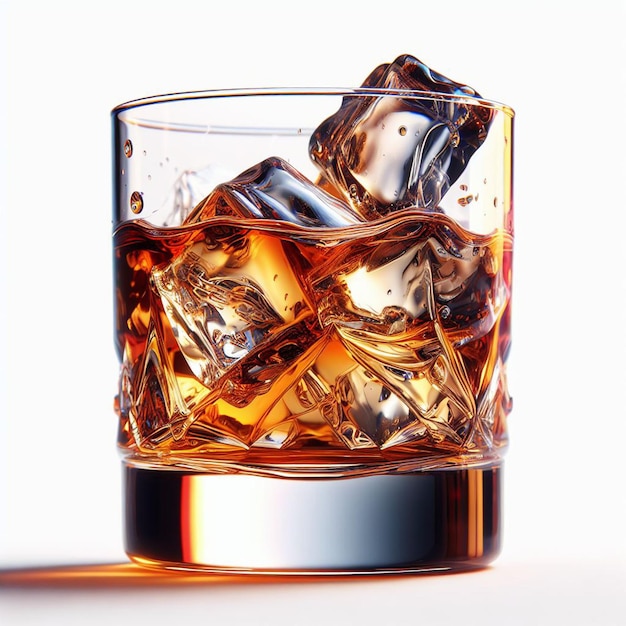 Красивый изолированный бокал Single Malt Bourbon Blended Whisky Single Malt Векторная иллюстрация Икона