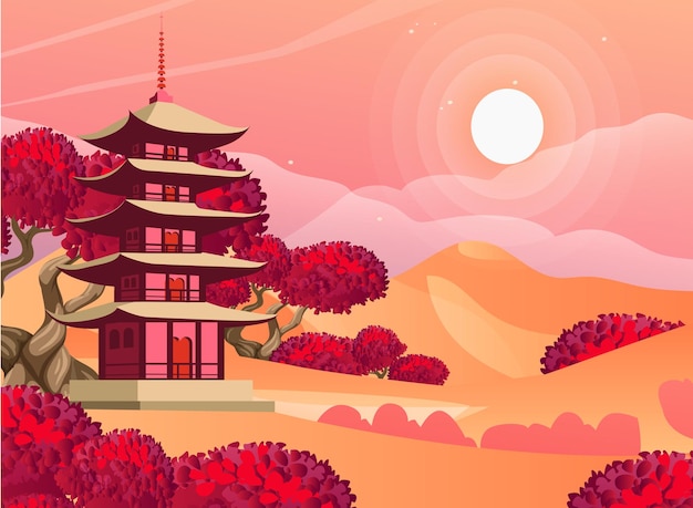 아름다운 일본 풍경 배경