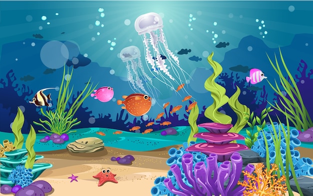 Красивая медуза в океане
