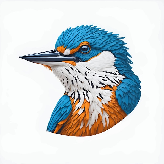 Beautiful kingfisher bird head icon vector illustration