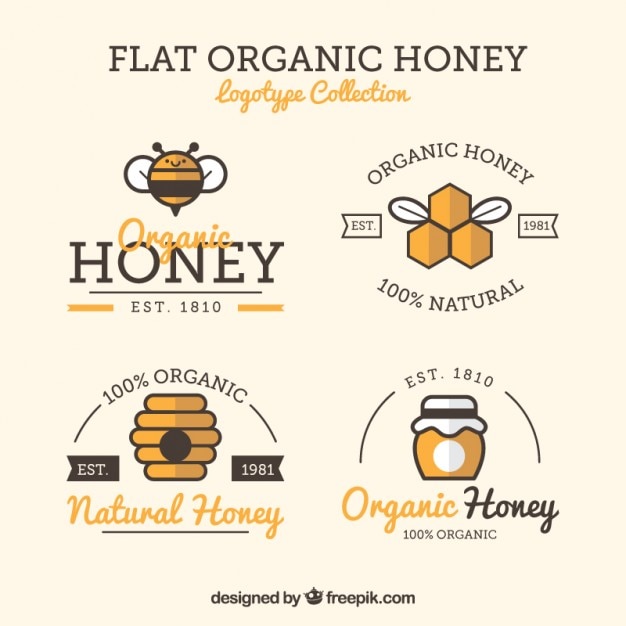 Vector beautiful labels for honey