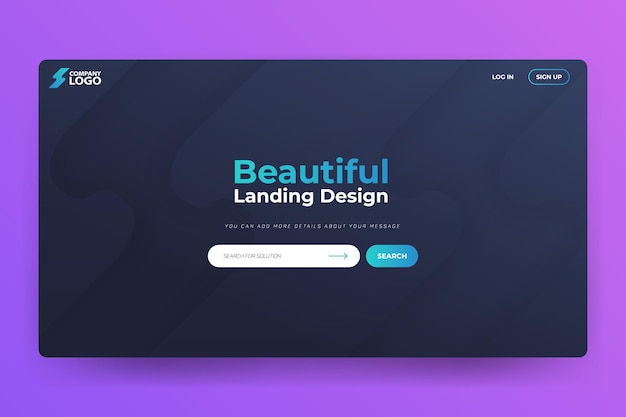 Beautiful landing page vector template design