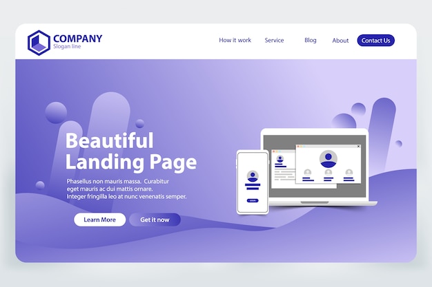 beautiful Landing Page website Vector Template Design