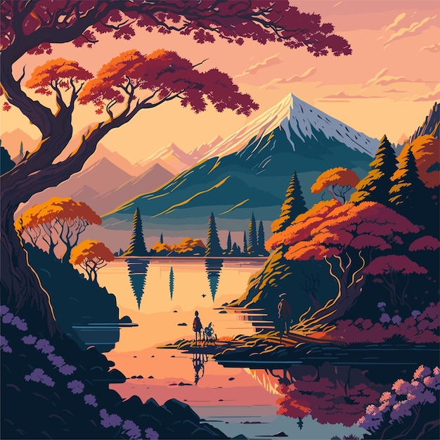 A beautiful landscape illustration