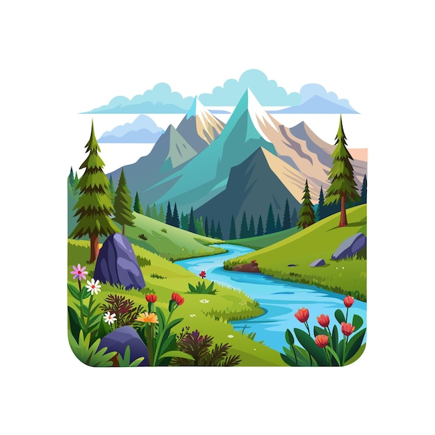 beautiful landscape scenery vector illustration concepts