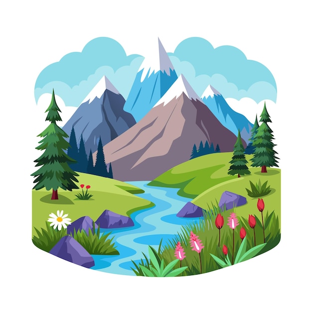 beautiful landscape scenery vector illustration concepts