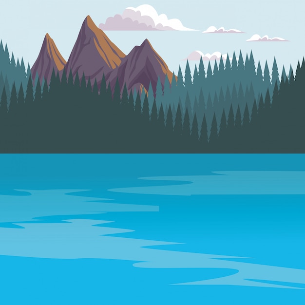 Vector beautiful landscape scenery