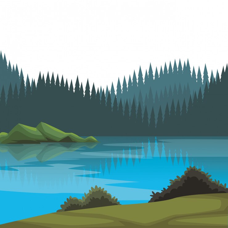Vector beautiful landscape scenery