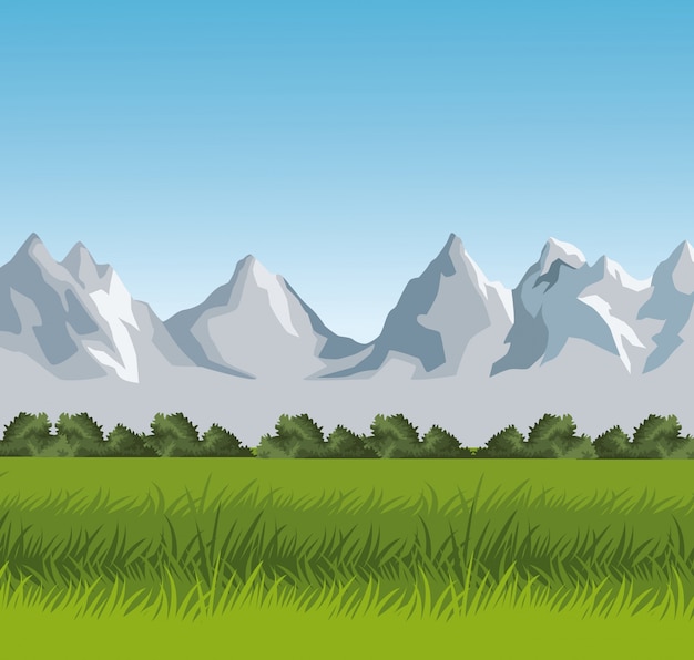 Vector beautiful landscape view