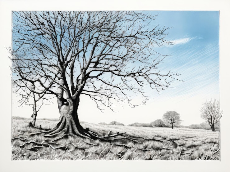 Vector beautiful landscape with trees and clouds beautiful landscape with trees and clouds