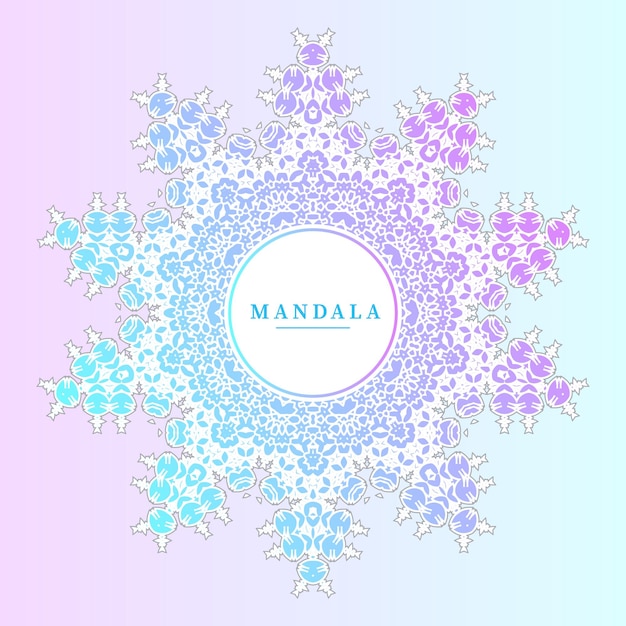 Bellissimo design della mandala con gradiente d'arte al tratto