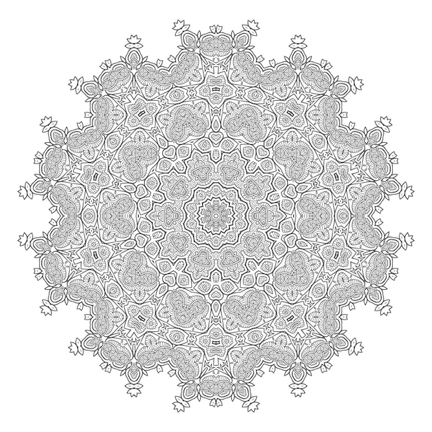 Beautiful line art mandala design