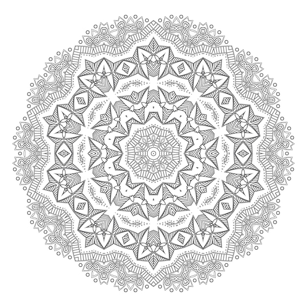 Beautiful line art mandala design