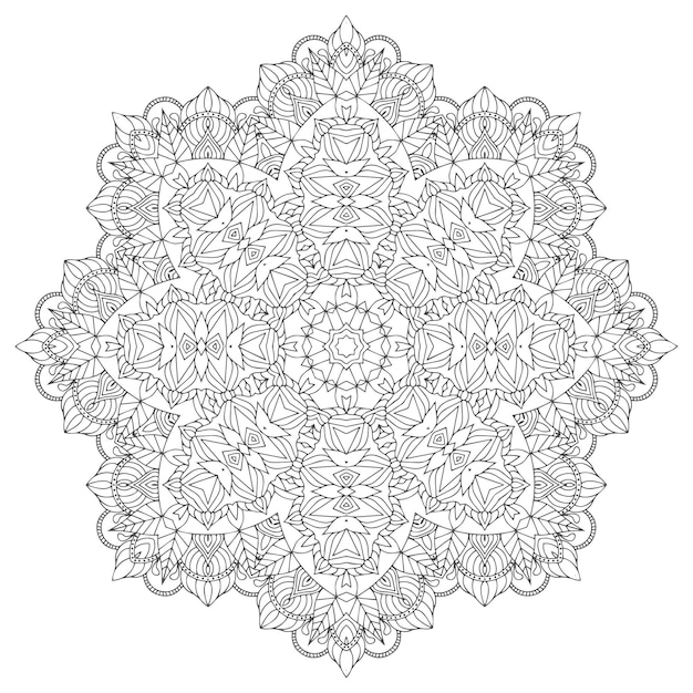 Beautiful line art mandala design