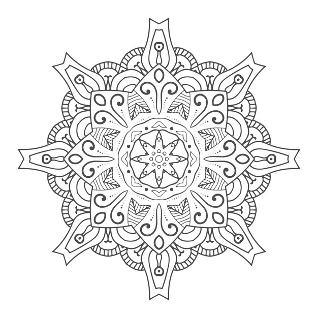 Beautiful line art mandala design