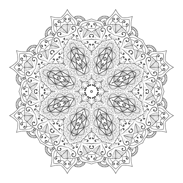 Beautiful line art mandala design