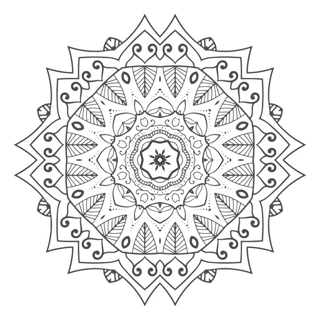 Beautiful line art mandala design