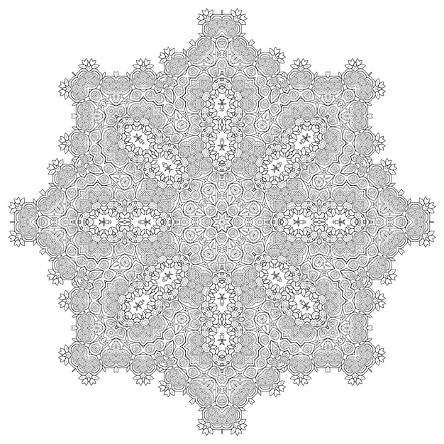 Beautiful line art mandala vector for design