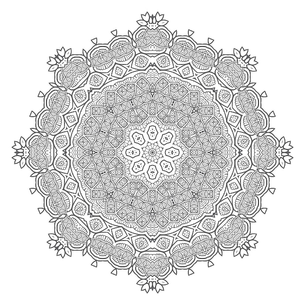 Bella linea arte mandala vettore per il design