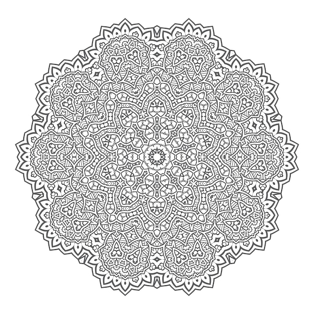 디자인을 위한 아름다운 라인 아트 만다라 벡터