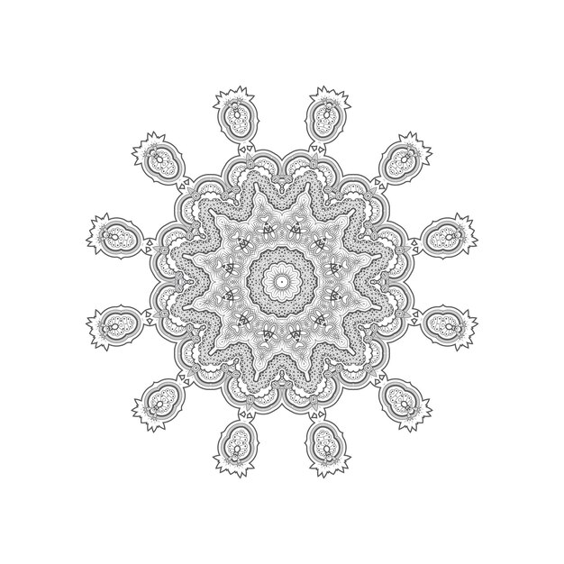 Bella linea arte mandala vettore