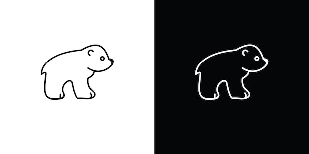 Beautiful Little Bear line artBear sketchvector artoutline drawing illustration