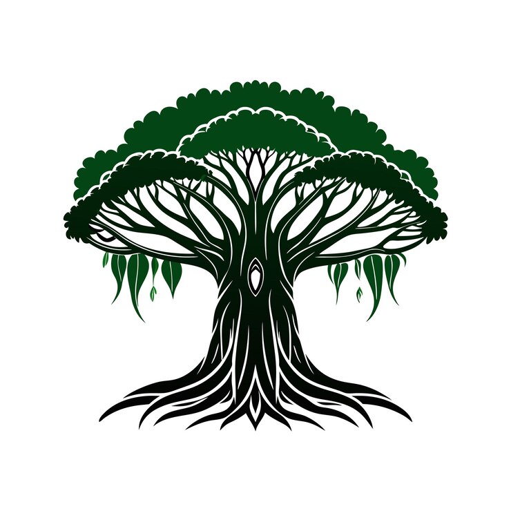 Vector beautiful logotype tree icon vector illustration isolated on a white background