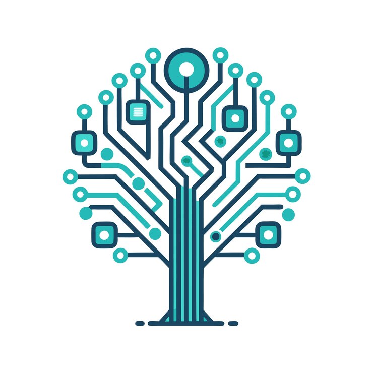 Vector beautiful logotype tree icon vector illustration isolated on a white background