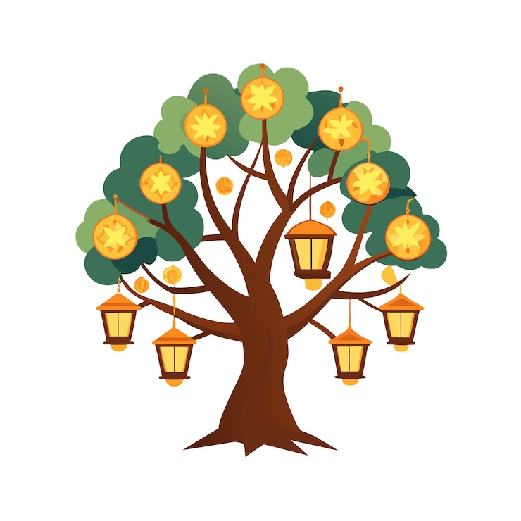 Vector beautiful logotype tree icon vector illustration isolated on a white background