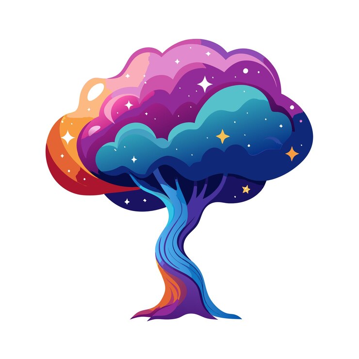Vector beautiful logotype tree icon vector illustration isolated on a white background