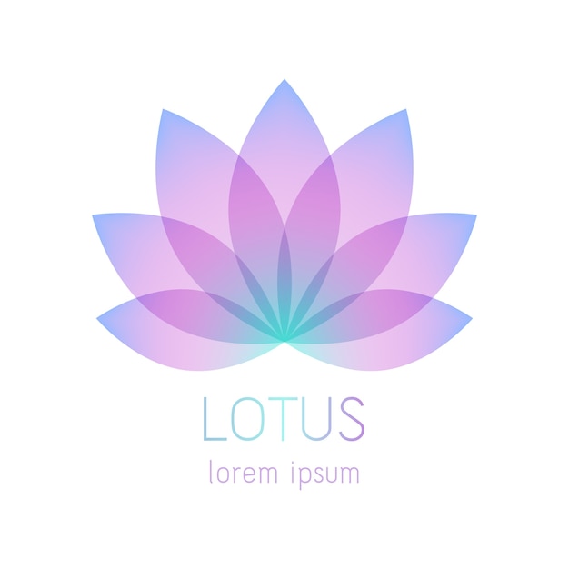 Шаблон символа красивый цветок лотоса. Подходит для спа, центра йоги, салона красоты и медицины логотипов. Эзотерический мистический знак.