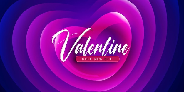 Красивая любовь День Святого Валентина Баннер Фон Многоцелевой 3D Эффект сердца