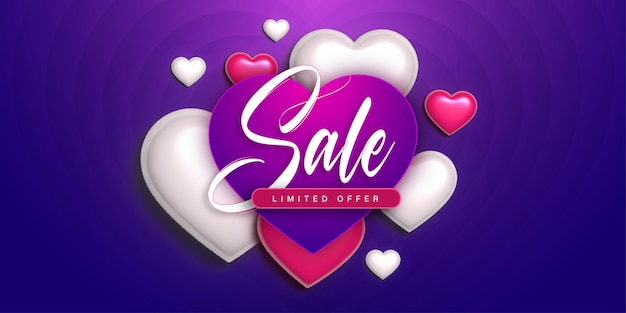 Beautiful love valentines day sale background multipurpose