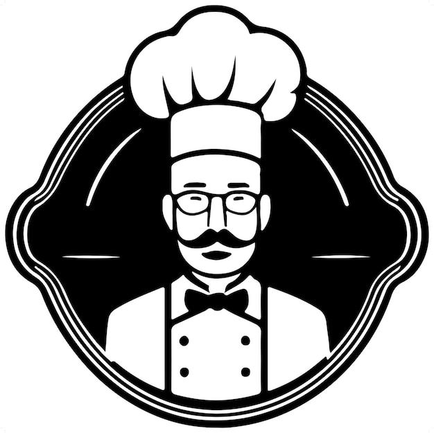 Beautiful lovely vector art chef logo symbol