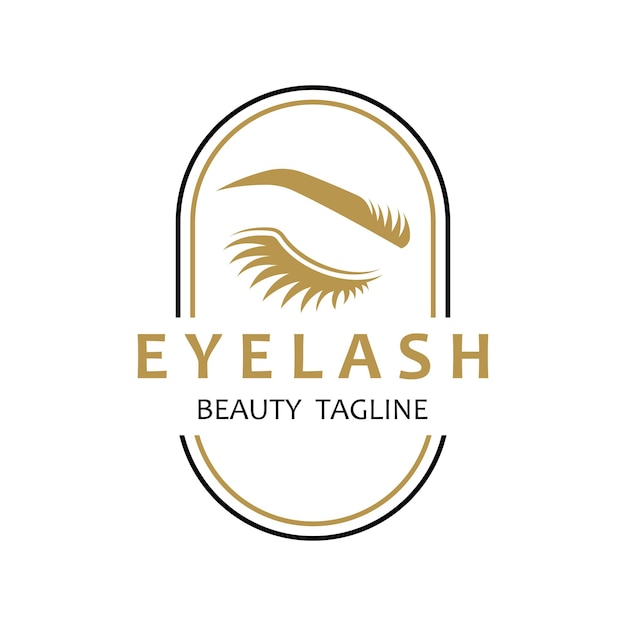 Vector beautiful and luxurious and modern womens eyelashes and eyebrows logo