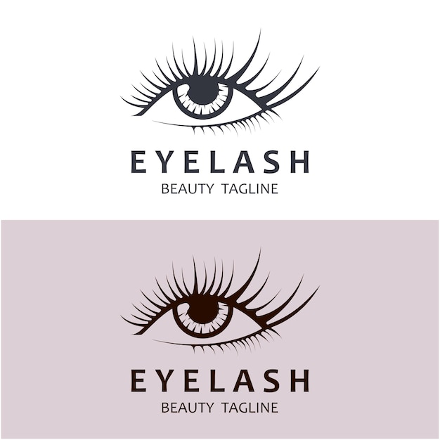 Beautiful and luxurious and modern womens eyelashes and eyebrows logo