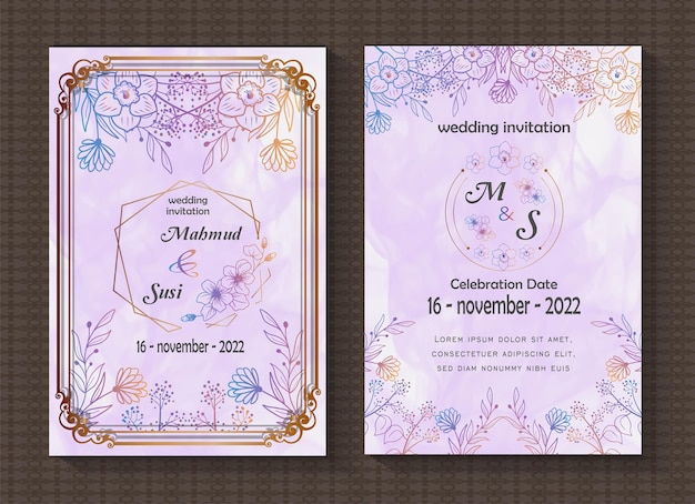 beautiful and luxurious wedding invitation card template