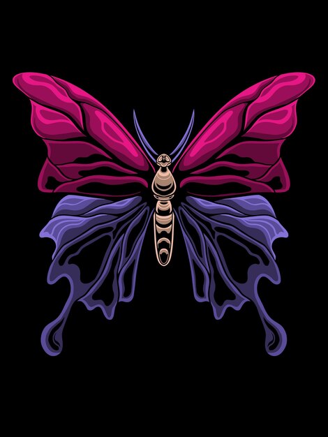 아름다운 럭셔리 클래식 나비 디자인 색상 편집 가능한 벡터