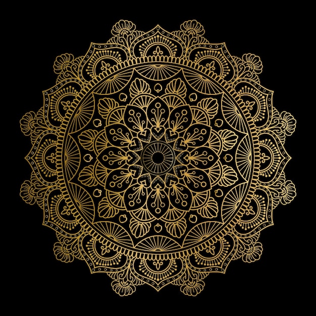 Beautiful luxury golden floral mandala vector design