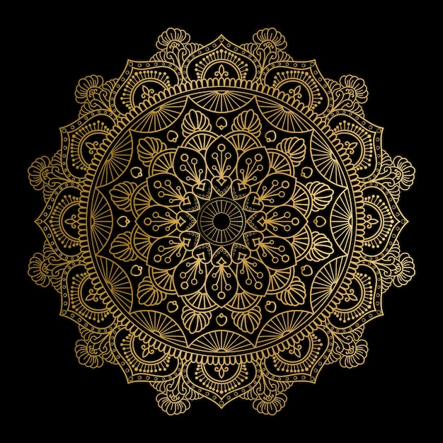 Beautiful luxury golden floral mandala vector design