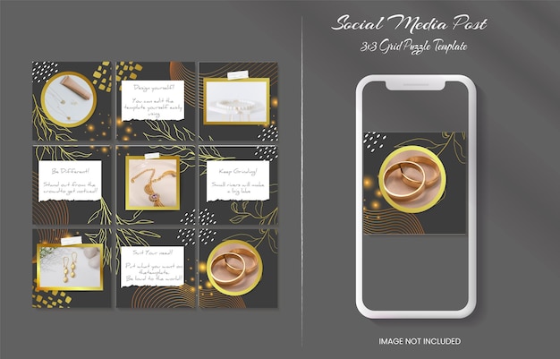 Beautiful luxury instagram puzzle template