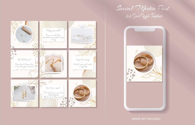 Beautiful luxury instagram puzzle template