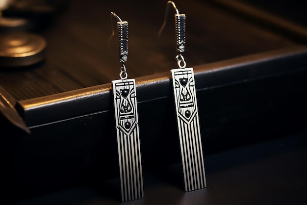 Vector beautiful luxury silver earring for women