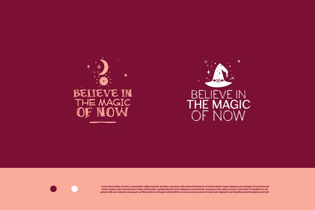 Vector beautiful magic quote logos composition classic style