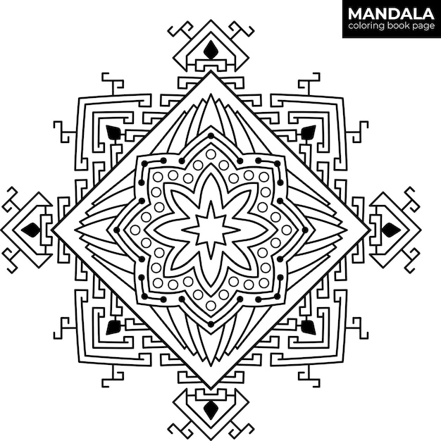 Beautiful mandala. Black and white.