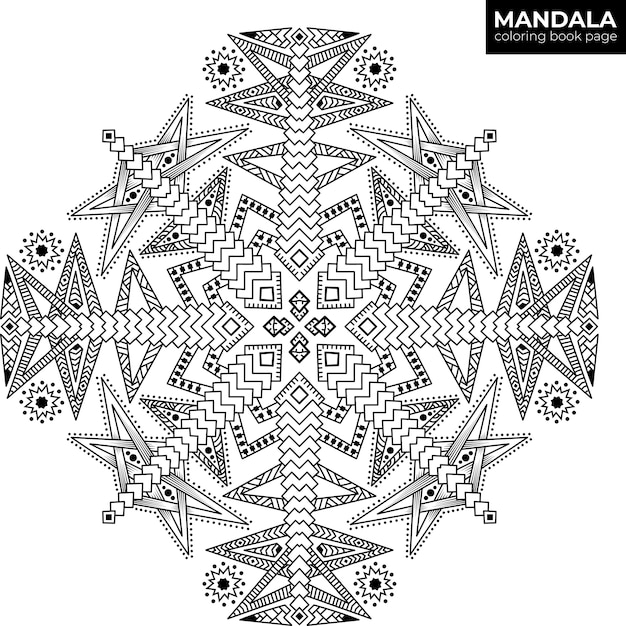 Beautiful mandala. Black and white.