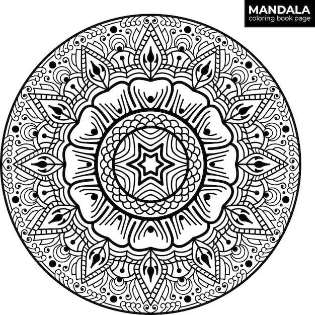 Beautiful mandala. Black and white.