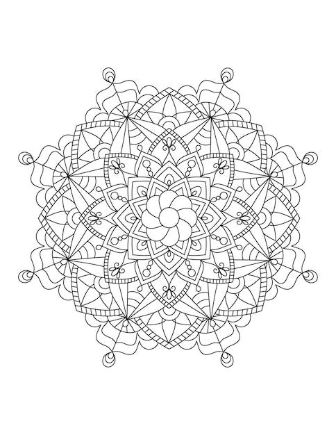 Vector beautiful mandala for coloring