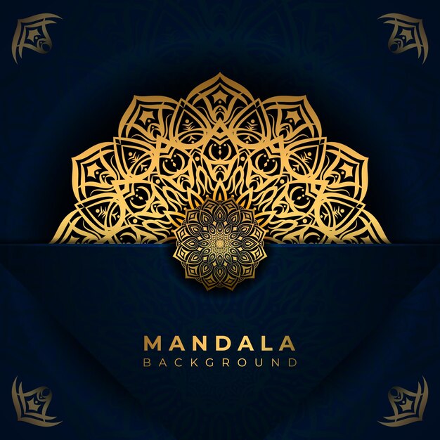 Beautiful mandala design with gold color Luxury ornamental mandala background