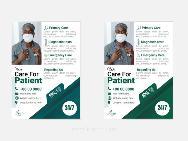 Vector beautiful medical flyer design template